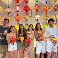 Happy-friends-enjoying-lantern-making-Hoi-An